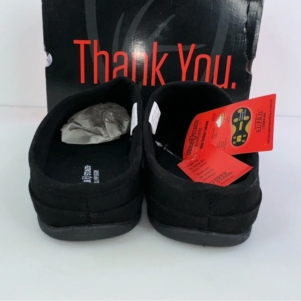 NEW Deer Stags Slipperooz Wherever Men's Slippers Midnight Black house shoes